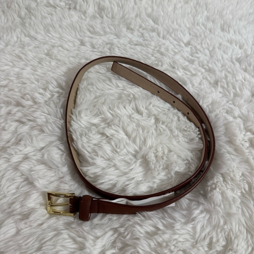 Elegant Brown Cognac Leather Belt